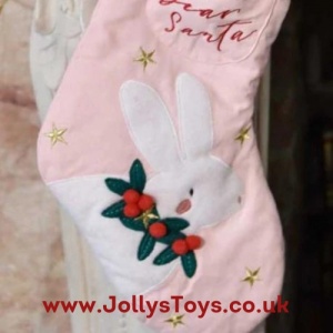 Pink Rabbit Christmas Stocking